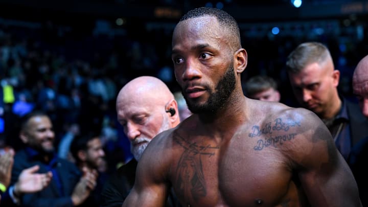 Mar 18, 2023; London, UNITED KINGDOM; Leon Edwards walks to the Octagon to fight Kamaru Usman