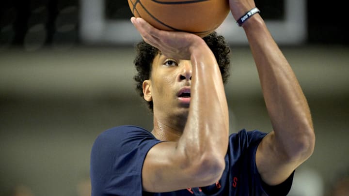 Oct 8, 2024; Oceanside, California, USA; Los Angeles Clippers guard Cam Christie (12) warms up prior to the preseason game against the Brooklyn Nets at Frontwave Arena. Mandatory Credit: Jayne Kamin-Oncea-Imagn Images Oct 8, 2024; Oceanside, California, USA; Los Angeles Clippers guard Cam Christie (12) warms up prior to the preseason game against the Brooklyn Nets at Frontwave Arena. Mandatory Credit: Jayne Kamin-Oncea-Imagn Images