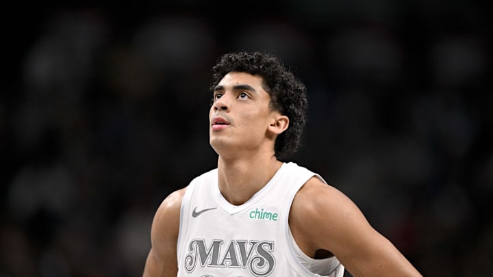Feb 21, 2025; Dallas, Texas, USA; Dallas Mavericks guard Max Christie (00) looks on during the second half of the game against the New Orleans Pelicans at the American Airlines Center. Mandatory Credit: Jerome Miron-Imagn Images Feb 21, 2025; Dallas, Texas, USA; Dallas Mavericks guard Max Christie (00) looks on during the second half of the game against the New Orleans Pelicans at the American Airlines Center. Mandatory Credit: Jerome Miron-Imagn Images