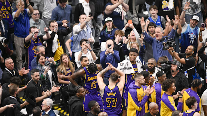 Apr 9, 2025; Dallas, Texas, USA; A view of the fans as Los Angeles Lakers guard Luka Doncic (77) leaves the game during the game between the Dallas Mavericks and the Los Angeles Lakers at American Airlines Center. Mandatory Credit: Jerome Miron-Imagn Images Apr 9, 2025; Dallas, Texas, USA; A view of the fans as Los Angeles Lakers guard Luka Doncic (77) leaves the game during the game between the Dallas Mavericks and the Los Angeles Lakers at American Airlines Center. Mandatory Credit: Jerome Miron-Imagn Images