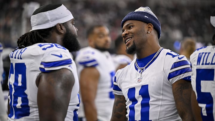 Dallas Cowboys defensive end Micah Parsons and defensive tackle Mazi Smith before a game against the Baltimore Ravens Dallas Cowboys defensive end Micah Parsons and defensive tackle Mazi Smith before a game against the Baltimore Ravens