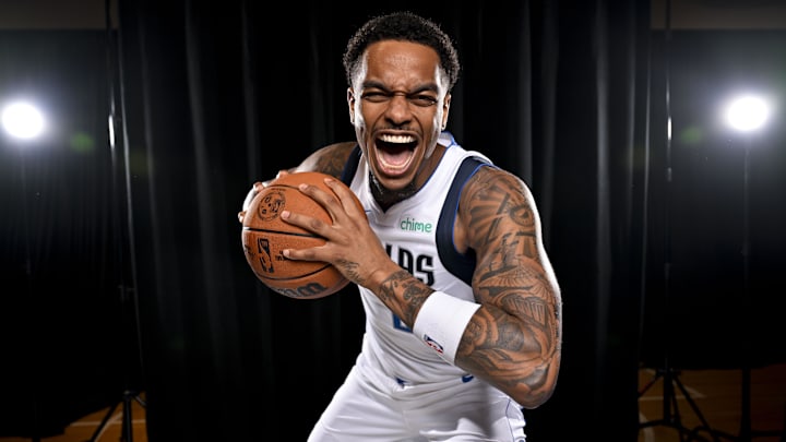 Sep 30, 2024; Dallas, TX, USA; Dallas Mavericks forward P.J. Washington (25) poses for a photo during the 2024 Dallas Mavericks media day. Mandatory Credit: Jerome Miron-Imagn Images