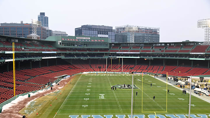 A general view of Fenway Park before a game between the Connecticut Huskies and North Carolina Tar Heels in 2024.