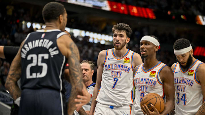 May 13, 2024; Dallas, Texas, USA; Dallas Mavericks forward P.J. Washington (25) yells at Oklahoma May 13, 2024; Dallas, Texas, USA; Dallas Mavericks forward P.J. Washington (25) yells at Oklahoma