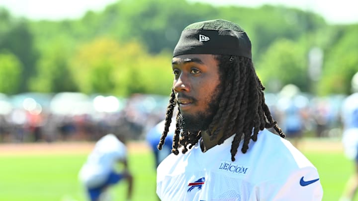 James Cook participated in mandatory minicamp but did not take part in Sunday's training camp practice. 