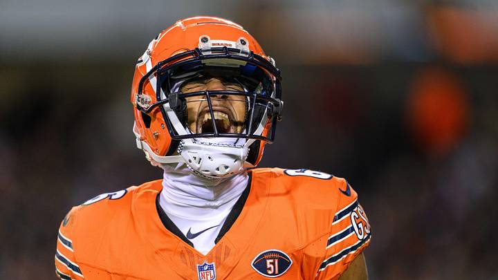 Chicago Bears defensive back Kyler Gordon (6) celebrates a defensive play