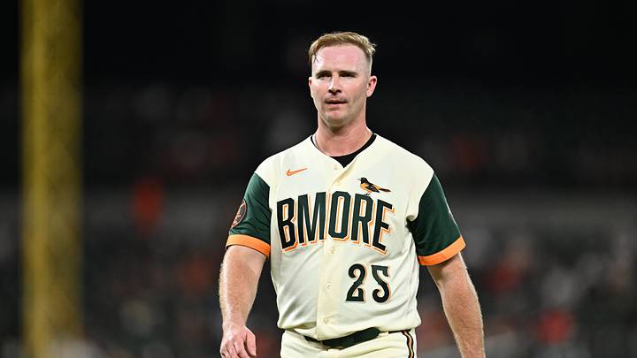 Sep 18, 2026; Baltimore, Maryland, USA;  Baltimore Orioles infielder Pete Alonso (25) walks back to the dugout after running the bases in the fourth inning against the Milwaukee Brewers at Oriole Park at Camden Yards. Mandatory Credit: Jamie Sabau-Imagn Images