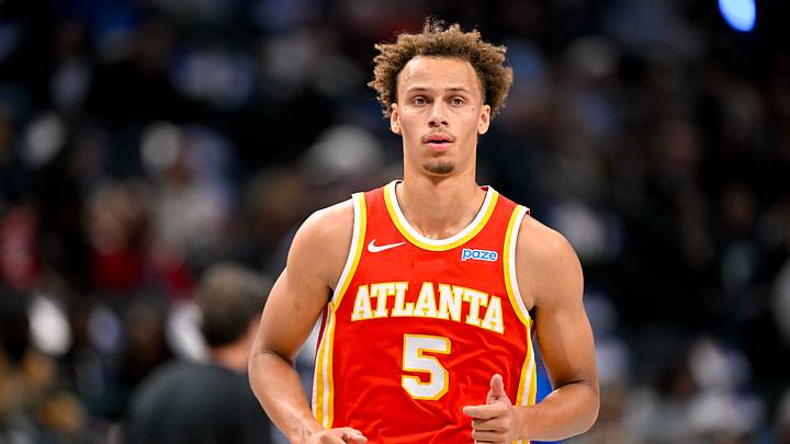 Oct 16, 2026; Dallas, Texas, USA; Atlanta Hawks guard Dyson Daniels (5) looks on during the game between the Mavericks and the Hawks at American Airlines Center. Mandatory Credit: Jerome Miron-Imagn Images Oct 16, 2026; Dallas, Texas, USA; Atlanta Hawks guard Dyson Daniels (5) looks on during the game between the Mavericks and the Hawks at American Airlines Center. Mandatory Credit: Jerome Miron-Imagn Images