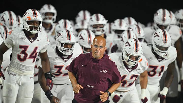 Sep 19, 2026; College Park, Maryland, USA; Virginia Tech Hokies head coach James Franklin leads his team onto the field before their game against the Maryland Terrapins at SECU Stadium. Mandatory Credit: Jamie Sabau-Imagn Images Sep 19, 2026; College Park, Maryland, USA; Virginia Tech Hokies head coach James Franklin leads his team onto the field before their game against the Maryland Terrapins at SECU Stadium. Mandatory Credit: Jamie Sabau-Imagn Images