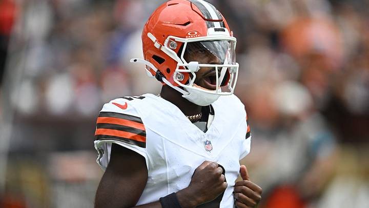 Aug 22, 2026; Cleveland, Ohio, USA; Cleveland Browns quarterback Shedeur Sanders (2) celebrates after throwing a touchdown pass during the first quarter against the Buffalo Bills at Huntington Bank Field. Mandatory Credit: Ken Blaze-Imagn Images Aug 22, 2026; Cleveland, Ohio, USA; Cleveland Browns quarterback Shedeur Sanders (2) celebrates after throwing a touchdown pass during the first quarter against the Buffalo Bills at Huntington Bank Field. Mandatory Credit: Ken Blaze-Imagn Images