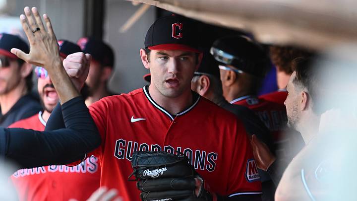 Jul 23, 2026; Cleveland, Ohio, USA; Cleveland Guardians pitcher Gavin Williams (32) celebrates during the seventh inning against the Minnesota Twins at Progressive Field. Mandatory Credit: Ken Blaze-Imagn Images Jul 23, 2026; Cleveland, Ohio, USA; Cleveland Guardians pitcher Gavin Williams (32) celebrates during the seventh inning against the Minnesota Twins at Progressive Field. Mandatory Credit: Ken Blaze-Imagn Images