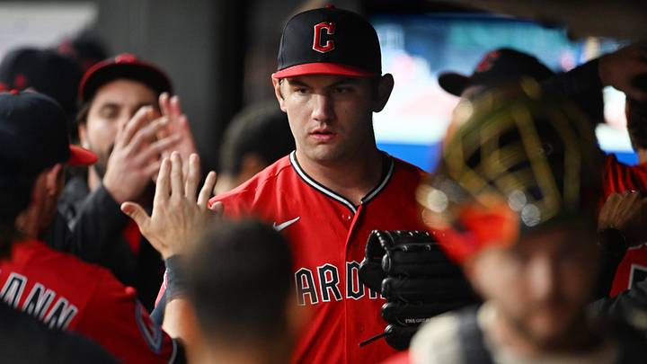 Sep 14, 2026; Cleveland, Ohio, USA; Cleveland Guardians pitcher Gavin Williams (32) celebrates during the fourth inning against the Chicago White Sox at Progressive Field. Mandatory Credit: Ken Blaze-Imagn Images Sep 14, 2026; Cleveland, Ohio, USA; Cleveland Guardians pitcher Gavin Williams (32) celebrates during the fourth inning against the Chicago White Sox at Progressive Field. Mandatory Credit: Ken Blaze-Imagn Images
