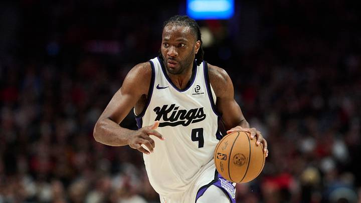 Apr 12, 2026; Portland, Oregon, USA; Sacramento Kings forward Precious Achiuwa (9) drives to the basket during the second half against the Portland Trail Blazers at Moda Center. Mandatory Credit: Troy Wayrynen-Imagn Images Apr 12, 2026; Portland, Oregon, USA; Sacramento Kings forward Precious Achiuwa (9) drives to the basket during the second half against the Portland Trail Blazers at Moda Center. Mandatory Credit: Troy Wayrynen-Imagn Images