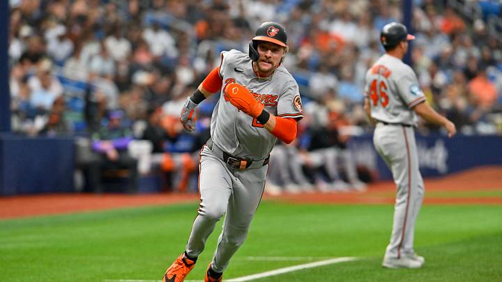 Aug 15, 2026; St. Petersburg, Florida, USA; Baltimore Orioles second baseman Gunnar Henderson (2) runs to home during the second inning against Tampa Bay Rays at Tropicana Field. Mandatory Credit: Pablo Robles-Imagn Images Aug 15, 2026; St. Petersburg, Florida, USA; Baltimore Orioles second baseman Gunnar Henderson (2) runs to home during the second inning against Tampa Bay Rays at Tropicana Field. Mandatory Credit: Pablo Robles-Imagn Images