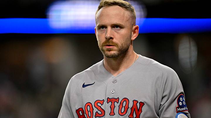 Sep 16, 2026; Arlington, Texas, USA; Boston Red Sox shortstop Trevor Story (10) looks on during the game between the Rangers and the Red Sox at Globe Life Field. Mandatory Credit: Jerome Miron-Imagn Images Sep 16, 2026; Arlington, Texas, USA; Boston Red Sox shortstop Trevor Story (10) looks on during the game between the Rangers and the Red Sox at Globe Life Field. Mandatory Credit: Jerome Miron-Imagn Images