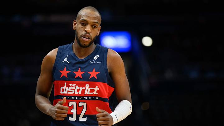 Mar 24, 2025; Washington, District of Columbia, USA; Washington Wizards forward Khris Middleton (32) looks on during the first quarter against the Toronto Raptors at Capital One Arena. Mandatory Credit: Reggie Hildred-Imagn Images Mar 24, 2025; Washington, District of Columbia, USA; Washington Wizards forward Khris Middleton (32) looks on during the first quarter against the Toronto Raptors at Capital One Arena. Mandatory Credit: Reggie Hildred-Imagn Images