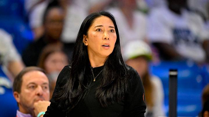 Sep 30, 2026; Arlington, Texas, USA; Golden State Valkyries head coach Natalie Nakase looks on during game two of the first round for the 2026 WNBA Playoffs against the Dallas Wings at College Park Center. Mandatory Credit: Jerome Miron-Imagn Images Sep 30, 2026; Arlington, Texas, USA; Golden State Valkyries head coach Natalie Nakase looks on during game two of the first round for the 2026 WNBA Playoffs against the Dallas Wings at College Park Center. Mandatory Credit: Jerome Miron-Imagn Images