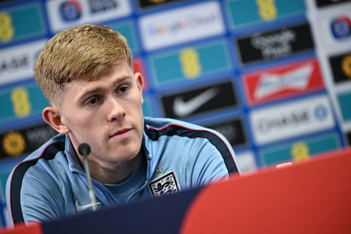 Lewis Hall on England duty in March. 刘易斯·霍尔三月份代表英格兰出战。