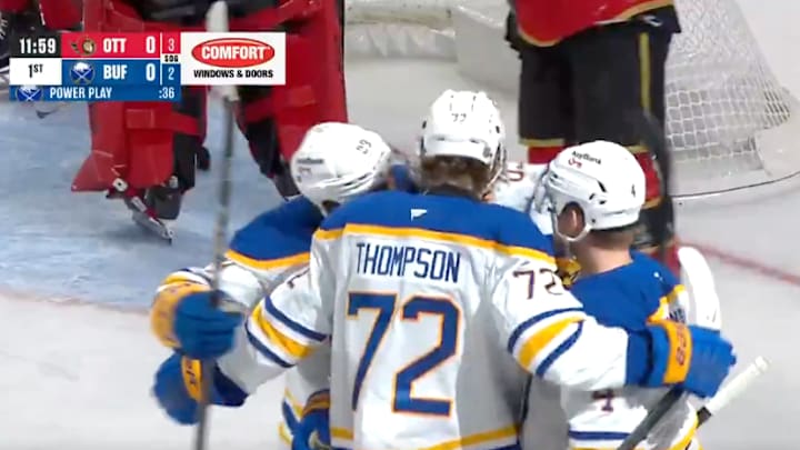 Sabres took an early 1–0 lead against the Senators on Wednesday night. Sabres took an early 1–0 lead against the Senators on Wednesday night.