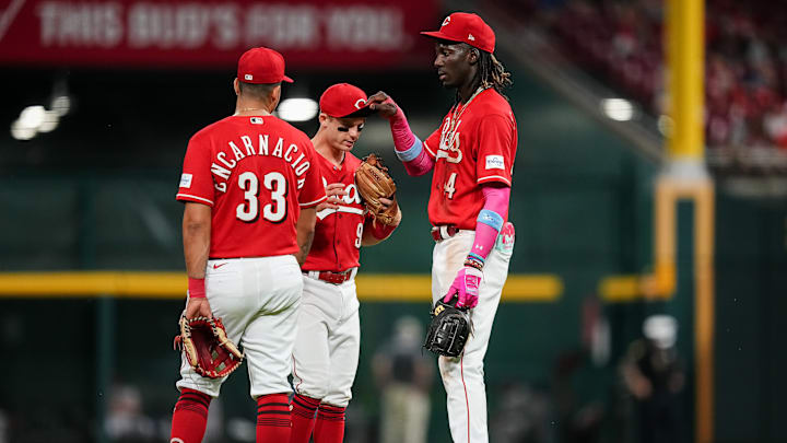 Cincinnati Reds rookies Christian Encarnacion-Strand, Matt McLain, Elly De La Cruz