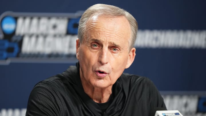 Mar 19, 2026; Philadelphia, PA, USA; Tennessee Volunteers head coach Rick Barnes conducts a press conference during a practice session ahead of the first round of the men's 2026 NCAA Tournament at Xfinity Mobile Arena. Mandatory Credit: Kyle Ross-Imagn Images Mar 19, 2026; Philadelphia, PA, USA; Tennessee Volunteers head coach Rick Barnes conducts a press conference during a practice session ahead of the first round of the men's 2026 NCAA Tournament at Xfinity Mobile Arena. Mandatory Credit: Kyle Ross-Imagn Images