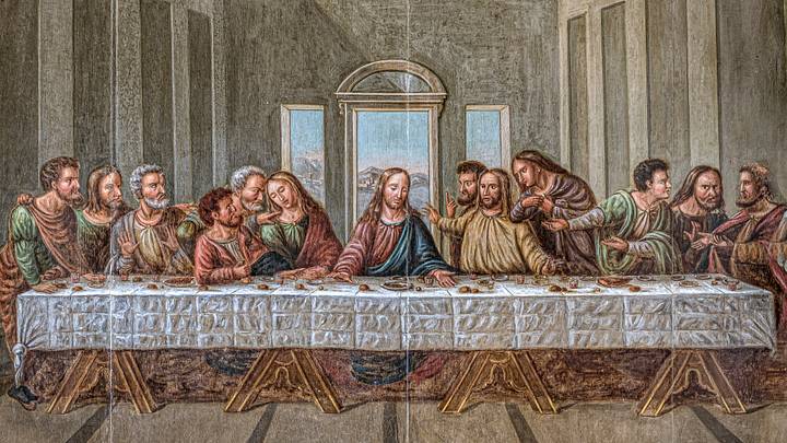 'The Last Supper' painting from 1842 in Gårslev church.