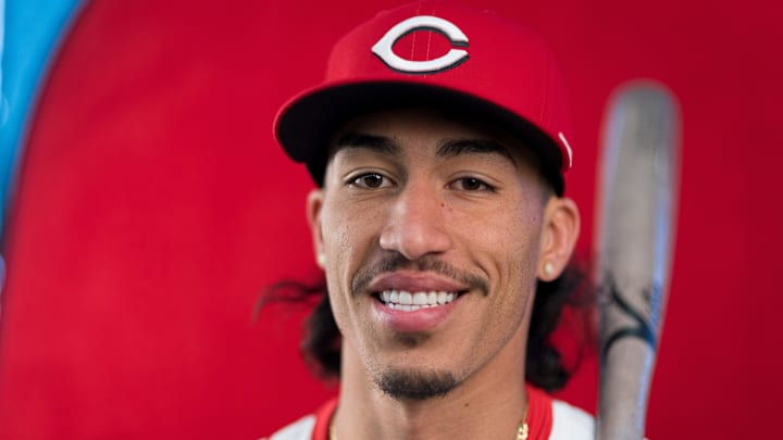Cincinnati Reds infielder Edwin Arroyo (71) during the annual team picture day at the Cincinnati Reds Player Development Complex in Goodyear, Ariz., on Tuesday, Feb. 18, 2025.