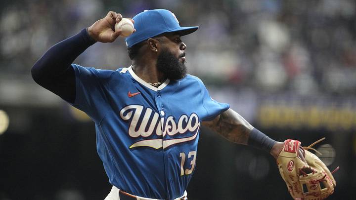 May 22, 2026; Milwaukee, Wisconsin, USA; Milwaukee Brewers third baseman Luis Rengifo (13) fields and throws the ball to first base against the Los Angeles Dodgers in the seventh inning at American Family Field. Mandatory Credit: Michael McLoone-Imagn Images May 22, 2026; Milwaukee, Wisconsin, USA; Milwaukee Brewers third baseman Luis Rengifo (13) fields and throws the ball to first base against the Los Angeles Dodgers in the seventh inning at American Family Field. Mandatory Credit: Michael McLoone-Imagn Images