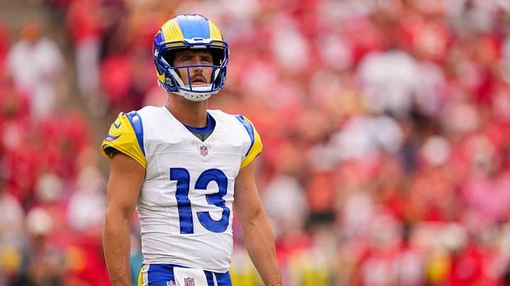 Aug 15, 2026; Kansas City, Missouri, USA; Los Angeles Rams quarterback Stetson Bennett IV (13) reacts during the first half against the Kansas City Chiefs at at Arrowhead Stadium. Mandatory Credit: Jay Biggerstaff-Imagn Images Aug 15, 2026; Kansas City, Missouri, USA; Los Angeles Rams quarterback Stetson Bennett IV (13) reacts during the first half against the Kansas City Chiefs at at Arrowhead Stadium. Mandatory Credit: Jay Biggerstaff-Imagn Images