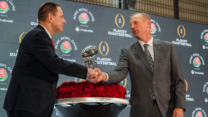 Indiana Hoosiers head coach Curt Cignetti and Alabama Crimson Tide head coach Kalen Deboer