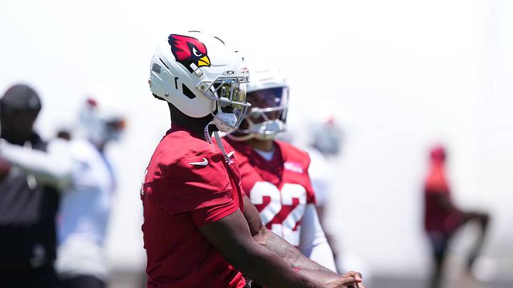 Jun 9, 2026; Tempe, AZ, USA; Arizona Cardinals running back Jeremiyah Love during minicamp at Arizona Cardinals Training Center. Mandatory Credit: Joe Camporeale-Imagn Images