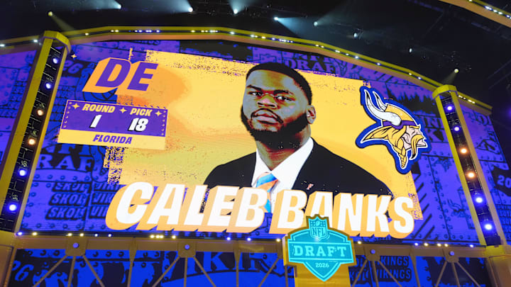 Apr 23, 2026; Pittsburgh, PA, USA; Florida Gators defensive lineman Caleb Banks is selected by the Minnesota Vikings as the number 18 pick during the 2026 NFL Draft at Acrisure Stadium. Mandatory Credit: Kirby Lee-Imagn Images