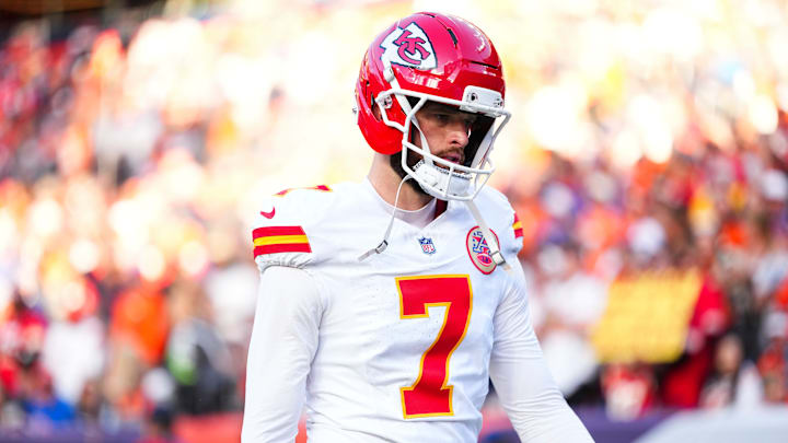 Kansas City Chiefs kicker Harrison Butker. Kansas City Chiefs kicker Harrison Butker.