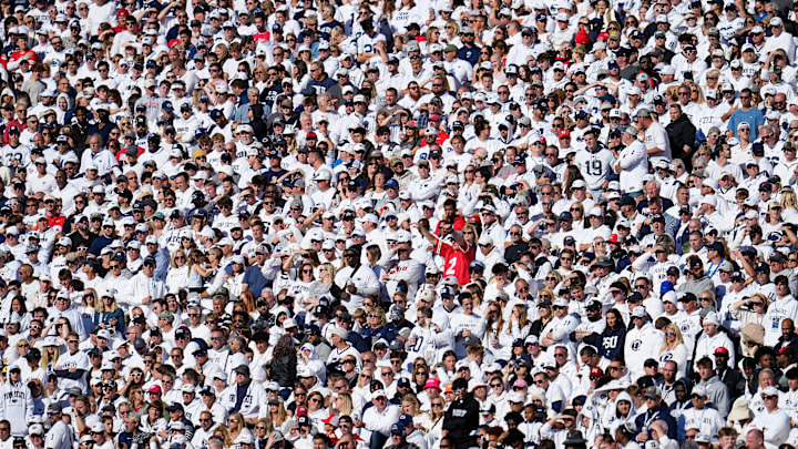 Penn State fans cheer on the Nittany Lions during a Big Ten game against the Ohio State Buckeyes at Beaver Stadium. Penn State fans cheer on the Nittany Lions during a Big Ten game against the Ohio State Buckeyes at Beaver Stadium.