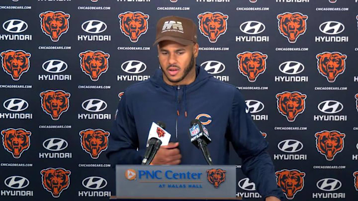 T.J. Edwards enjoyed getting a chance at a clean "Peanut Punch" for a forced fumble in London, and the Bears need more to reach their goal of 20 fumble recoveries. T.J. Edwards enjoyed getting a chance at a clean "Peanut Punch" for a forced fumble in London, and the Bears need more to reach their goal of 20 fumble recoveries.