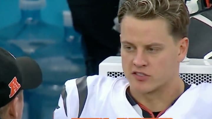 Joe Burrow was not happy at the end of the Bengals' win over the Titans this past Sunday. 