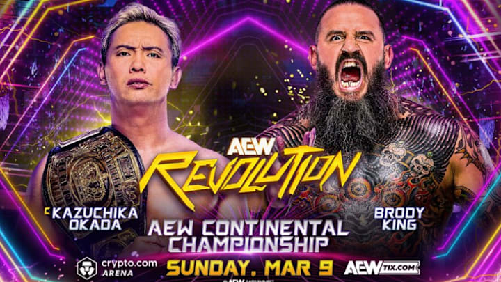 Okada will face Brody King at AEW Revolution.