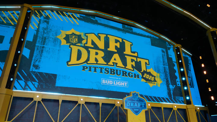 The 2026 NFL Draft Theater stage at Acrisure Stadium in Pittsburgh. Mandatory Credit: Kirby Lee-Imagn Images