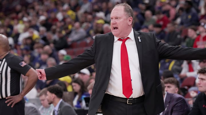 Wisconsin head coach Greg Gard is shown during the second half of their semifinal game in the Big Ten tournament Saturday, March 14, 2026 at the United Center in Chicago, Illinois. Michigan beat Wisconsin 68-65.