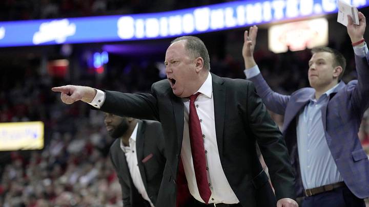 Wisconsin head coach Greg Gard is shown during the first half of their game against Maryland Wednesday, March 4, 2026 at the Kohl Center in Madison, Wisconsin.