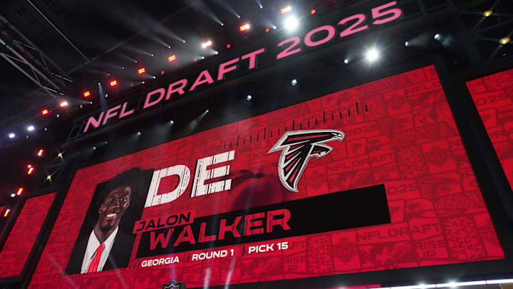 Apr 24, 2025; Green Bay, WI, USA; Georgia Bulldogs defensive end Jalon Walker is selected as the No. 15 pick by the Atlanta Falcons during the NFL Draft at Lambeau Field. Mandatory Credit: Kirby Lee-Imagn Images