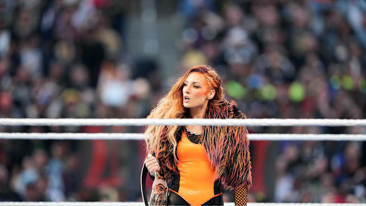 Apr 1, 2023; Inglewood, CA, USA; Becky Lynch during Wrestlemania Night 1 at SoFi Stadium. Mandatory