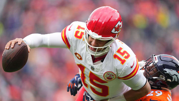 Oct 29, 2023; Denver, Colorado, USA; Denver Broncos cornerback Ja'Quan McMillian (29) tackles Kansas