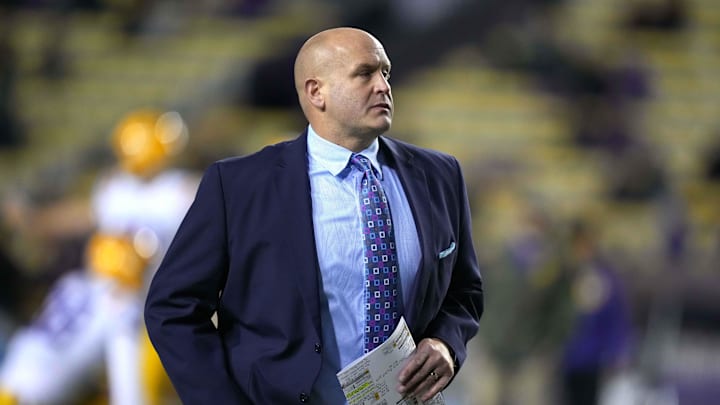Nov 13, 2021; Baton Rouge, Louisiana, USA; SEC Network analyst Cole Cubelic during the game between