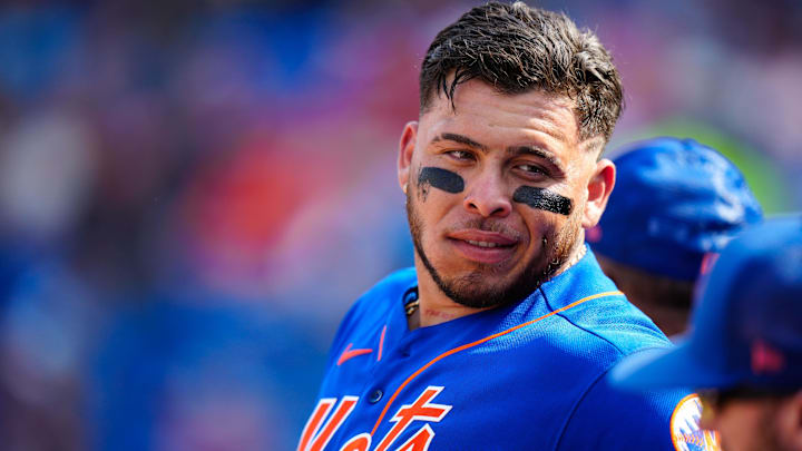 Mar 3, 2023; Port St. Lucie, Florida, USA; New York Mets catcher Francisco Alvarez (50) during a