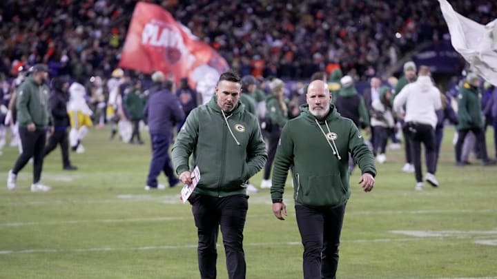 Green Bay Packers head coach Matt Lafleur, left, walks off the field after their wild card playoff game Saturday, January 10, 2026 at Soldier Field in Chicago, Illinois. The Chicago Bears beat the Green Bay Packers 31-27. Green Bay Packers head coach Matt Lafleur, left, walks off the field after their wild card playoff game Saturday, January 10, 2026 at Soldier Field in Chicago, Illinois. The Chicago Bears beat the Green Bay Packers 31-27.