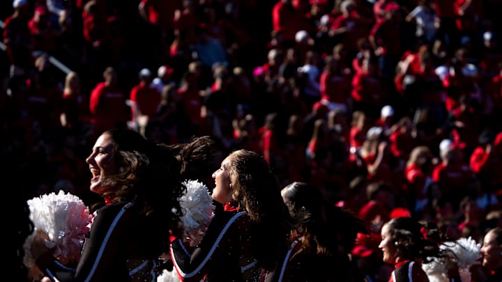 Cincinnati Bearcats dance team performs in the in the fourth quarter of the College Football game between the Cincinnati Bearcats and the Arizona State Sun Devils at Nippert Stadium in Cincinnati on Saturday, Oct. 19, 2024.