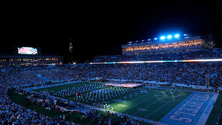 Nov 16, 2024; Chapel Hill, North Carolina, USA; An overall view of the field before the game at Kenan Memorial Stadium. Mandatory Credit: Bob Donnan-Imagn Images
