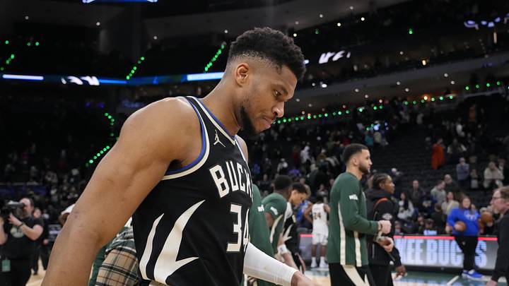 Jan 23, 2026; Milwaukee, Wisconsin, USA; Milwaukee Bucks forward Giannis Antetokounmpo (34) following the game against the Denver Nuggets at Fiserv Forum. Mandatory Credit: Jeff Hanisch-Imagn Images Jan 23, 2026; Milwaukee, Wisconsin, USA; Milwaukee Bucks forward Giannis Antetokounmpo (34) following the game against the Denver Nuggets at Fiserv Forum. Mandatory Credit: Jeff Hanisch-Imagn Images