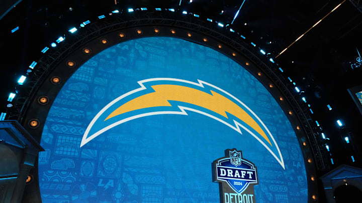 Los Angeles Chargers logo at the NFL Draft